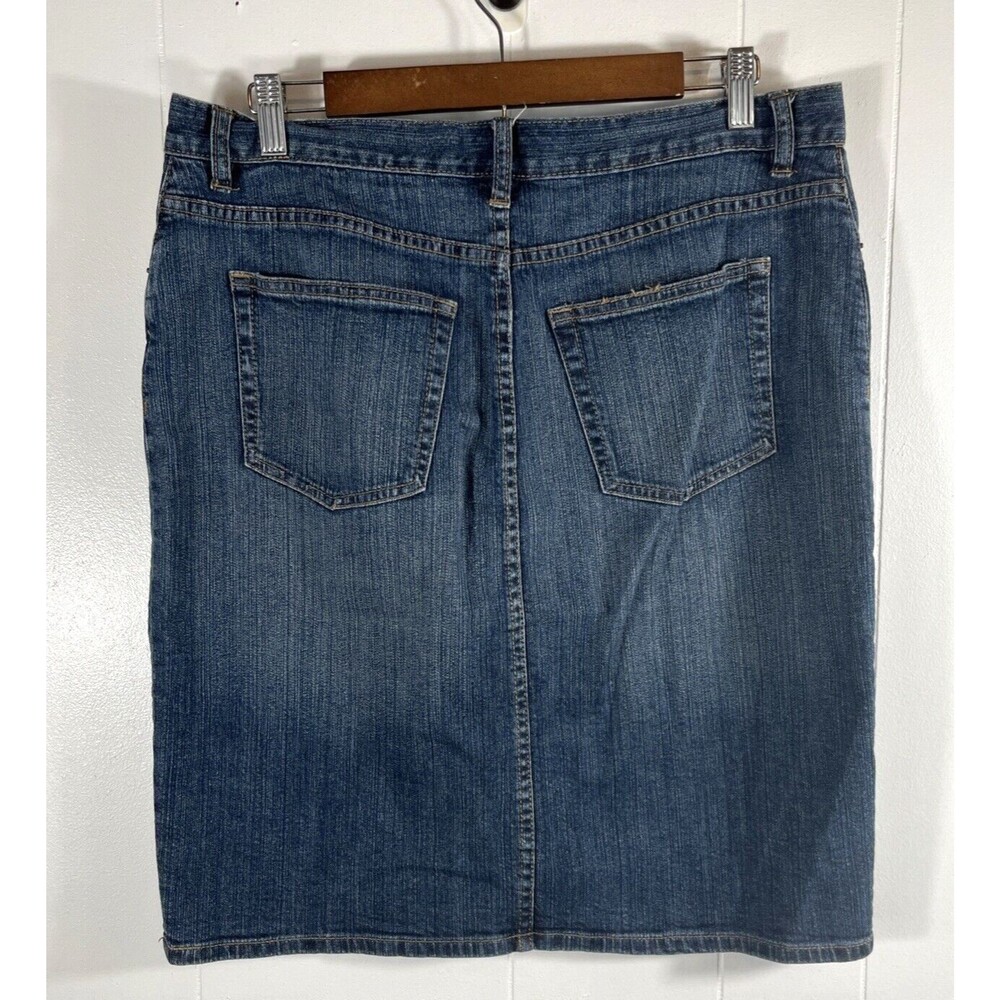 American Living Denim Midi Skirt Size 10 Front and Back Pockets - Picture 2 of 7